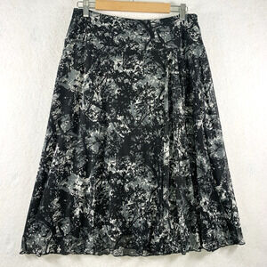 Womens Abstract Floral Mesh Midi Skirt Dark Romantic Fairy‎ Grunge Office Church
